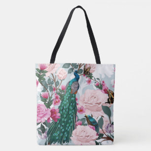 Tote Belo Bolsa de Moda Floral Peacock