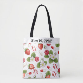 Tote Berry Personalizado,Flor RX Símbolo Farmácia Bolsa