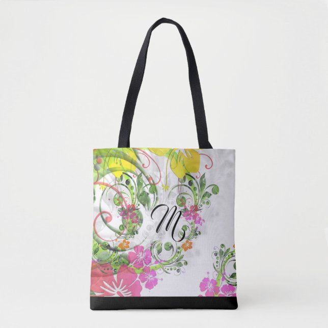 Tote Bidisco bolsa de flor tropical (Frente)