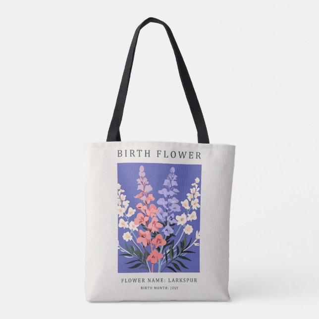 Tote Birth Month Larkspur Bolsa (Verso)