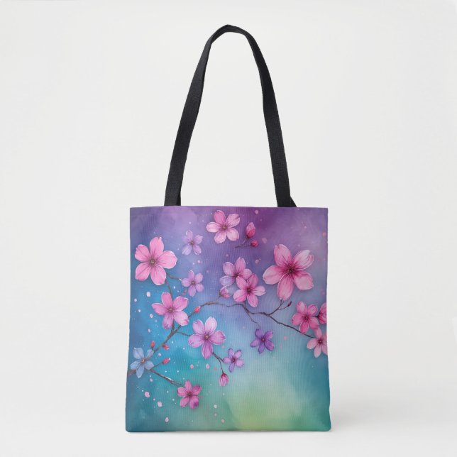 Tote Blossoming Sakura Rainbow Bolsa (Frente)