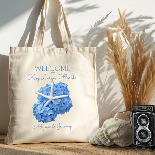 Tote Blue Hydrangea Starfish Bolsa de Boas-vindas