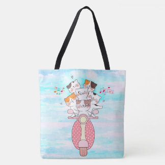 Tote Boho Cat Lover, Feliz Gato Bolsa