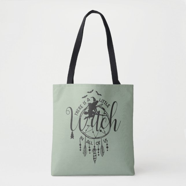 Tote Boho Witch Vibes Bolsa - Pequena Bruxa em Todos nó (Frente)