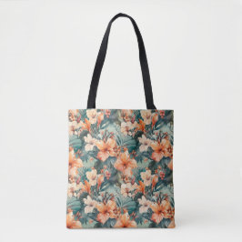 Tote Bold Tropical Hibiscus Grande Bolsa