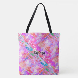 Tote Bolsa Abstrato de cor rosa vibrante