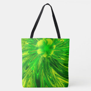 Tote Bolsa Abstrato Linhas Verde Flor