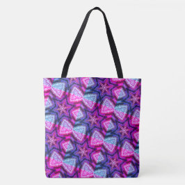 Tote BOLSA abstrato MODERN - cor-de-rosa azul-vermelho-