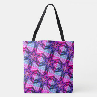 Tote BOLSA abstrato MODERN - cor-de-rosa azul-vermelho-