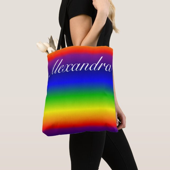 Tote Bolsa All-Over - Arco-íris Prismático (Close Up)