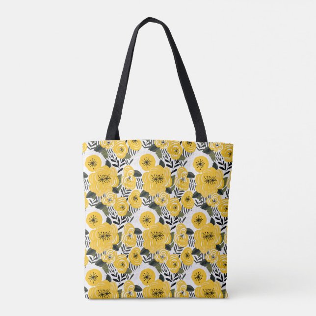 Tote Bolsa Amarela de Flores Totem (Verso)