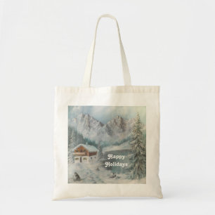 Tote Bolsa Ann Hayes Pintando Sonho de Neve Bávaro