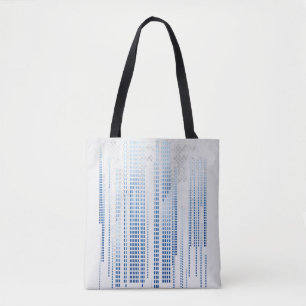 Tote Bolsa Azul Abstrata - Compras Geométricas Modernas