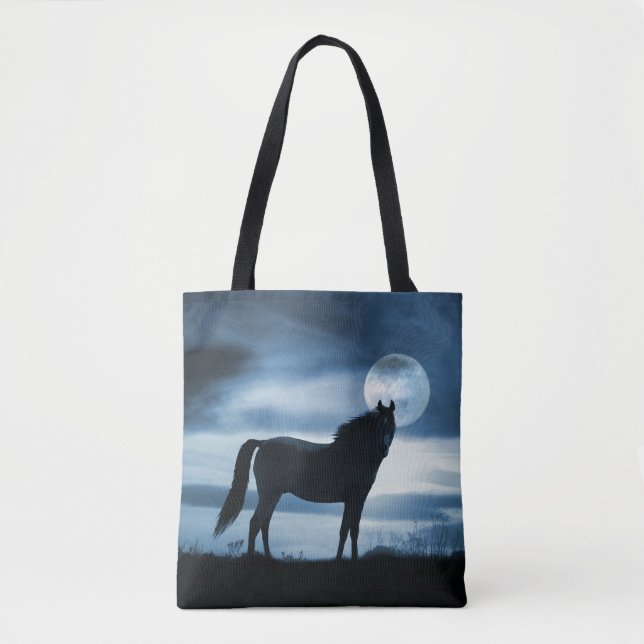 Tote Bolsa Azul céu e lua (Frente)