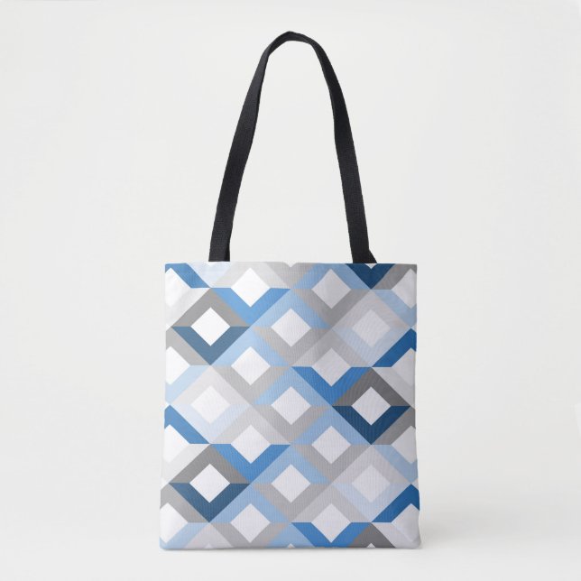 Tote bolsa azul de chevrons (Frente)