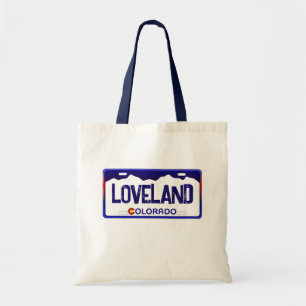 Tote Bolsa azul de matrícula Loveland Colorado