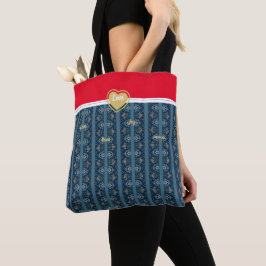 Tote Bolsa azul e vermelho pela poeta Adiela Akoo