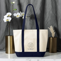 Bolsa Azul Marinho com Logotipo de Negócios Minima
