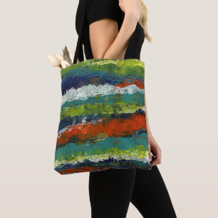 Tote Bolsa azul, verde, amarelo, branco e vermelho