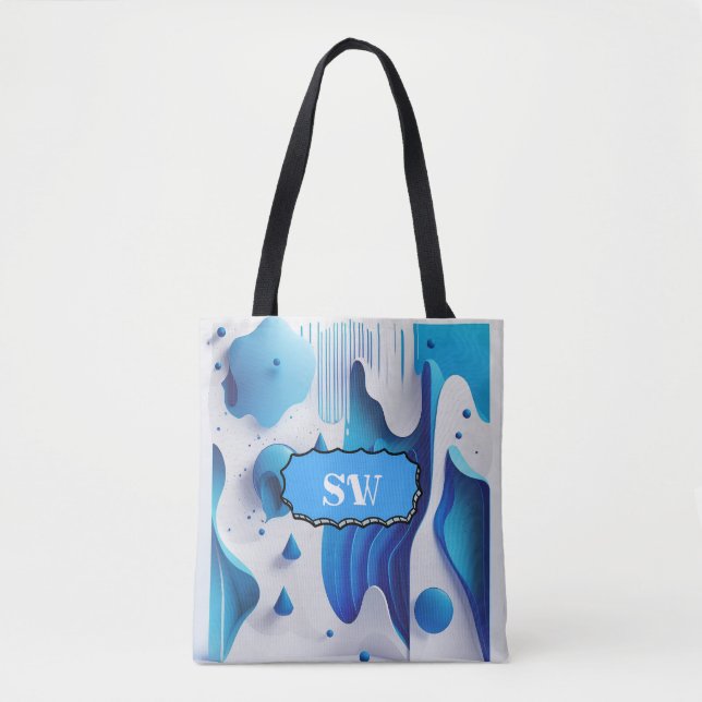 Tote Bolsa Azure Monogramada Carry-All (Frente)