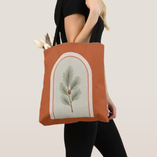 Tote Bolsa Boho Terracota Sage Arch Winter Pine Sprig