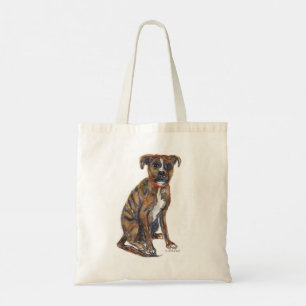 Tote bolsa branco bobo com pintura de filhote de resgat