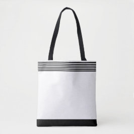 Tote Bolsa branco-preto-e-estirado