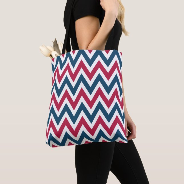 Tote Bolsa Chevron Patriótico (Close Up)