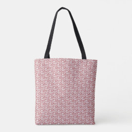 Tote Bolsa Chic de Tecido Vermelho com Estampa para Uso