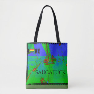 Tote Bolsa Colorida Saugatuck Michigan Navegando no Arc