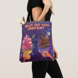 Tote Bolsa colorido com sorvete motivacional