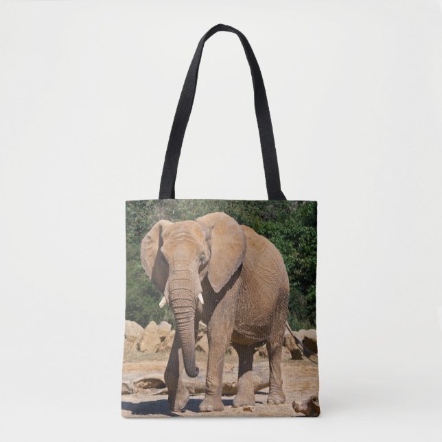 Tote Bolsa com Estampa de Elefante Macho (Frente)