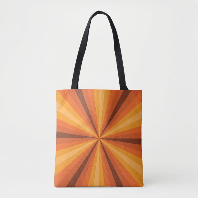 Tote Bolsa com Estampa Total de Ilusão Óptica Laranja (Frente)