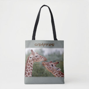 Tote Bolsa com Impressão de Girafas Apaixonadas