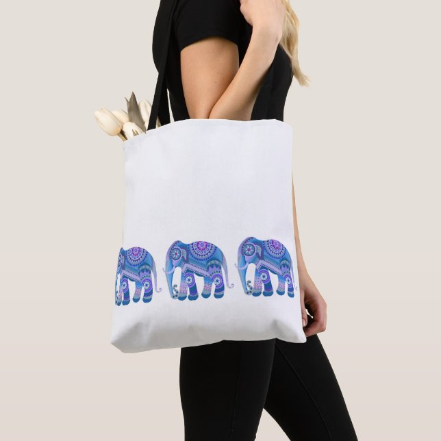 Tote BOLSA com um elefante azul (Close Up)