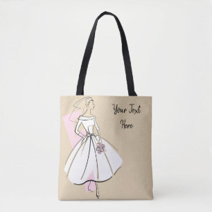Tote Bolsa cor-de-rosa para a Noiva Neutra