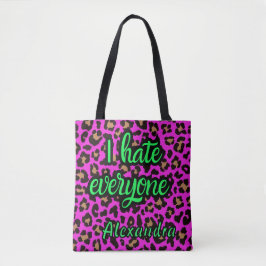 Tote Bolsa Custo "Eu Odeio Todos" Sarcástica com Estamp