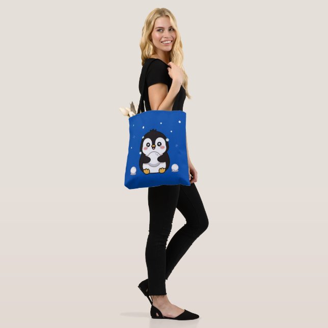 Tote Bolsa Cute Kawaii Pinguim Inverno (No(a) Modelo)