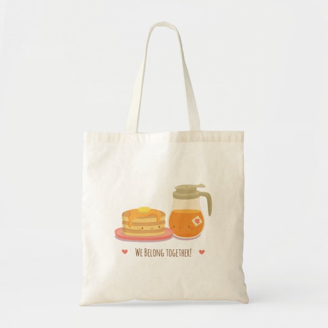 Tote Bolsa Cute Pancake e Maple Syrup Apaixonados (Frente)