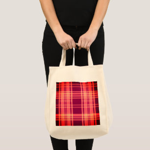 Tote Bolsa da Burgundy Check Grocery