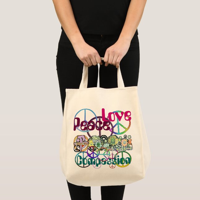 Tote Bolsa da Compaixão pelo Amor pela Paz (Frente (produto))
