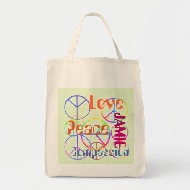 Tote Bolsa da Compaixão pelo Amor pela Paz (Frente)