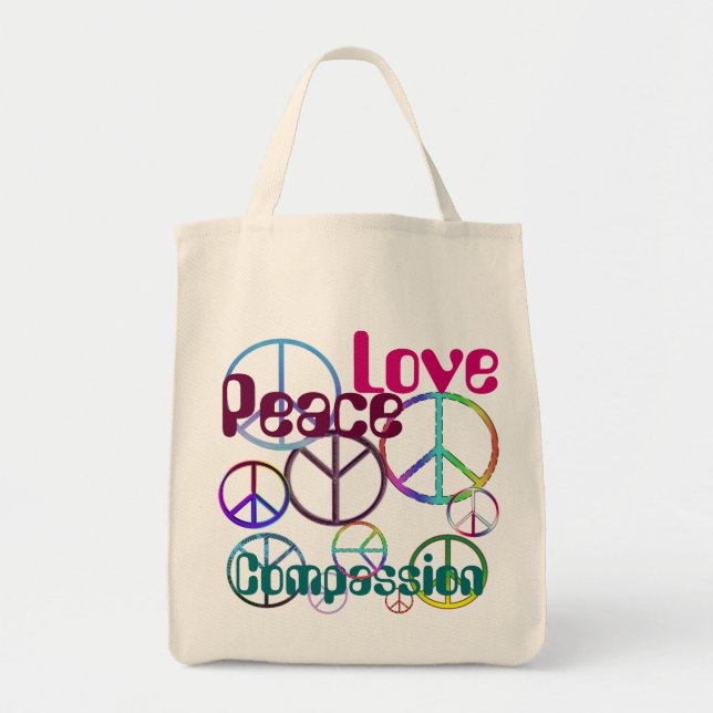 Tote Bolsa da Compaixão pelo Amor pela Paz (Frente)