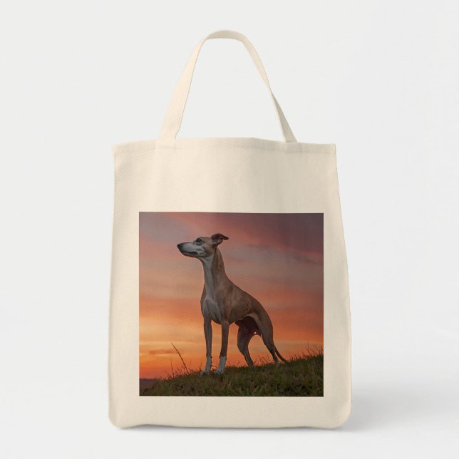 Tote Bolsa da Grocería Elegante Whippet (Frente)