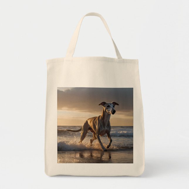 Tote Bolsa da Grocería Elegante Whippet (Frente)