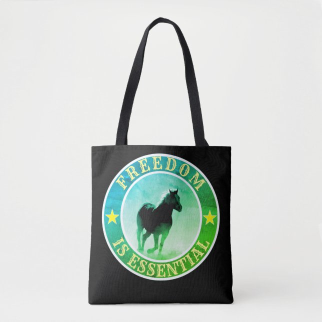 Tote Bolsa da Liberdade (cavalo, preto) (Frente)