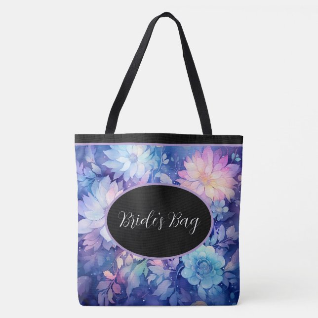 Tote Bolsa da Noiva Floral Peonies com várias Estampas (Frente)