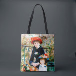 Tote Bolsa das Duas Irmãs de Belas Artes Renoir<br><div class="desc">Pierre-Auguste Renoir criou essa pintura encantadora em 1881. Chamava-se "Duas Irmãs" quando foi exibido pela primeira vez no ano seguinte. O óleo na canvas foi chamado "No Terraço" pelo seu primeiro proprietário,  Paul Durand-Ruel. O rio Sena aparece ao fundo.</div>