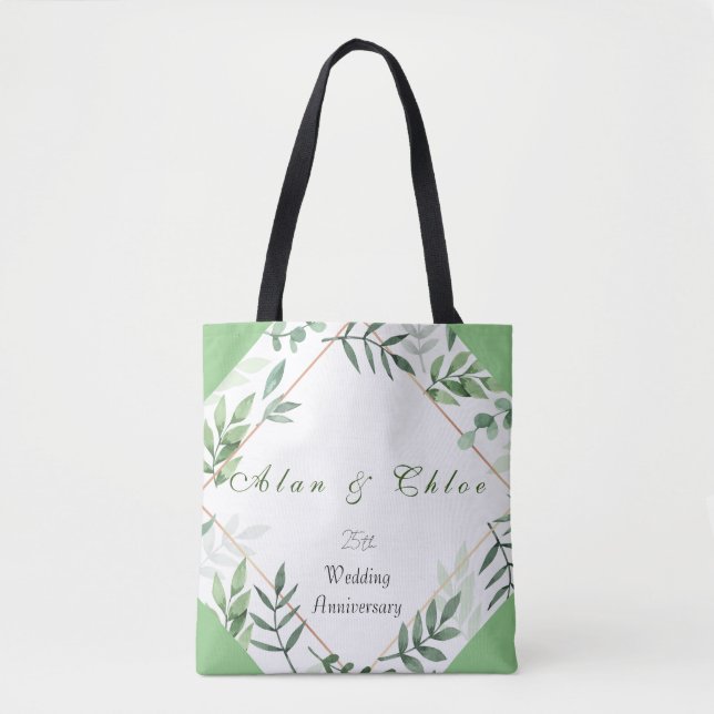 Tote Bolsa de 25 Verde Chic Botânica (Frente)