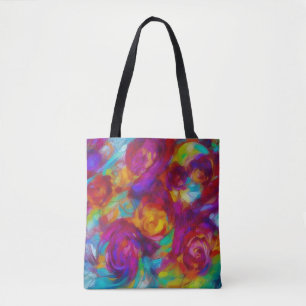 Tote Bolsa de abstrato floral vibrante